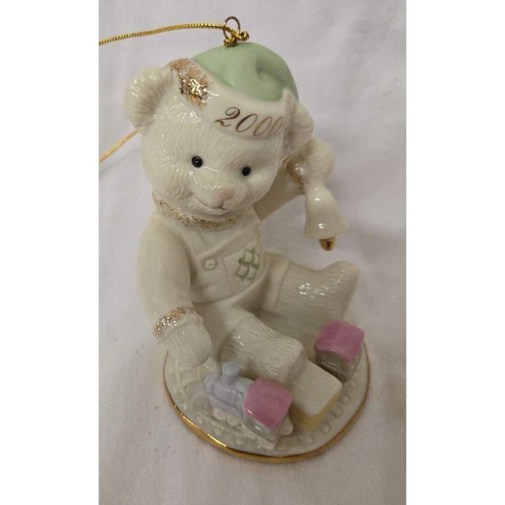 Lenox Teddy's Millennium Wish Porcelain Ornament 3.5"